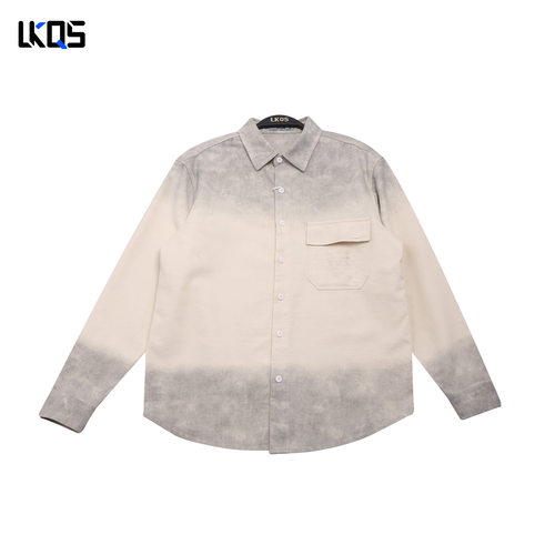 骆克骑士潮牌25秋合身版长袖衬衫男衬衣休闲基础青少年外套高级感