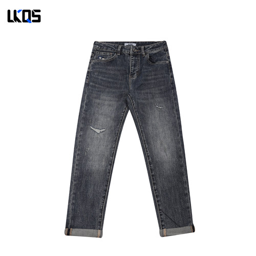 骆克骑士潮牌25秋季牛仔裤男舒适简约牛仔裤男裤子合身长裤休闲裤