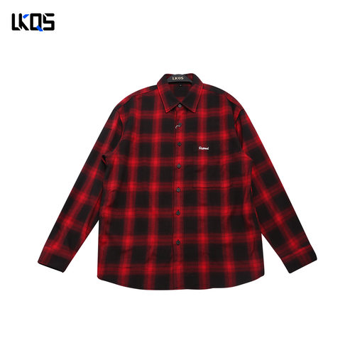 骆克骑士潮牌25秋合身版长袖衬衫男衬衣休闲基础青少年外套高级感