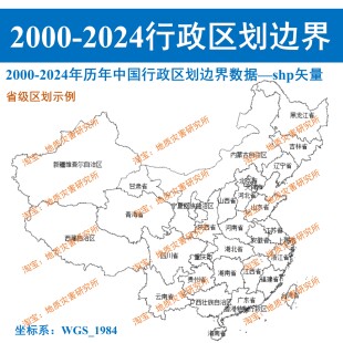 2000-2024年历年中国省市县行政区划边界shp矢量数据省级市级县级