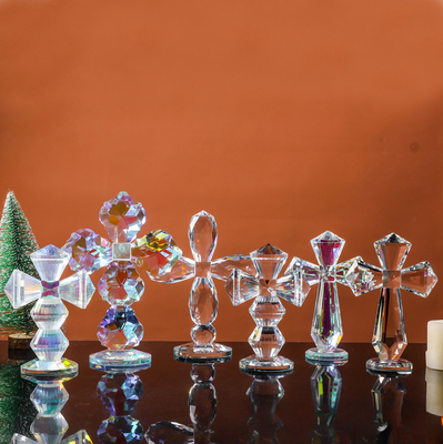 高档轻奢水晶十字架摆件家居客厅装饰品摆设送家人结婚新婚小礼物