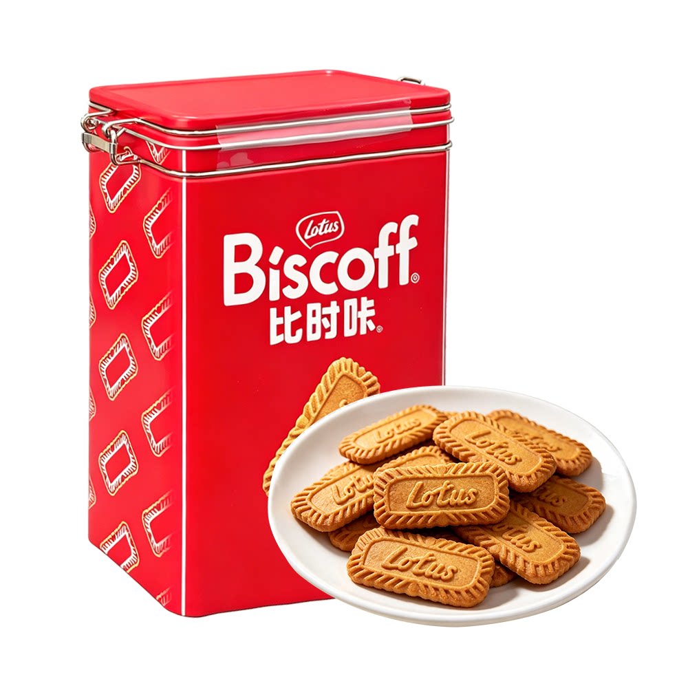泰国进口比时咔和情焦糖饼干铁罐礼盒312g节日送礼礼盒