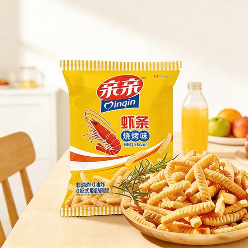 亲亲虾条原味烧烤味130g*3包组合
