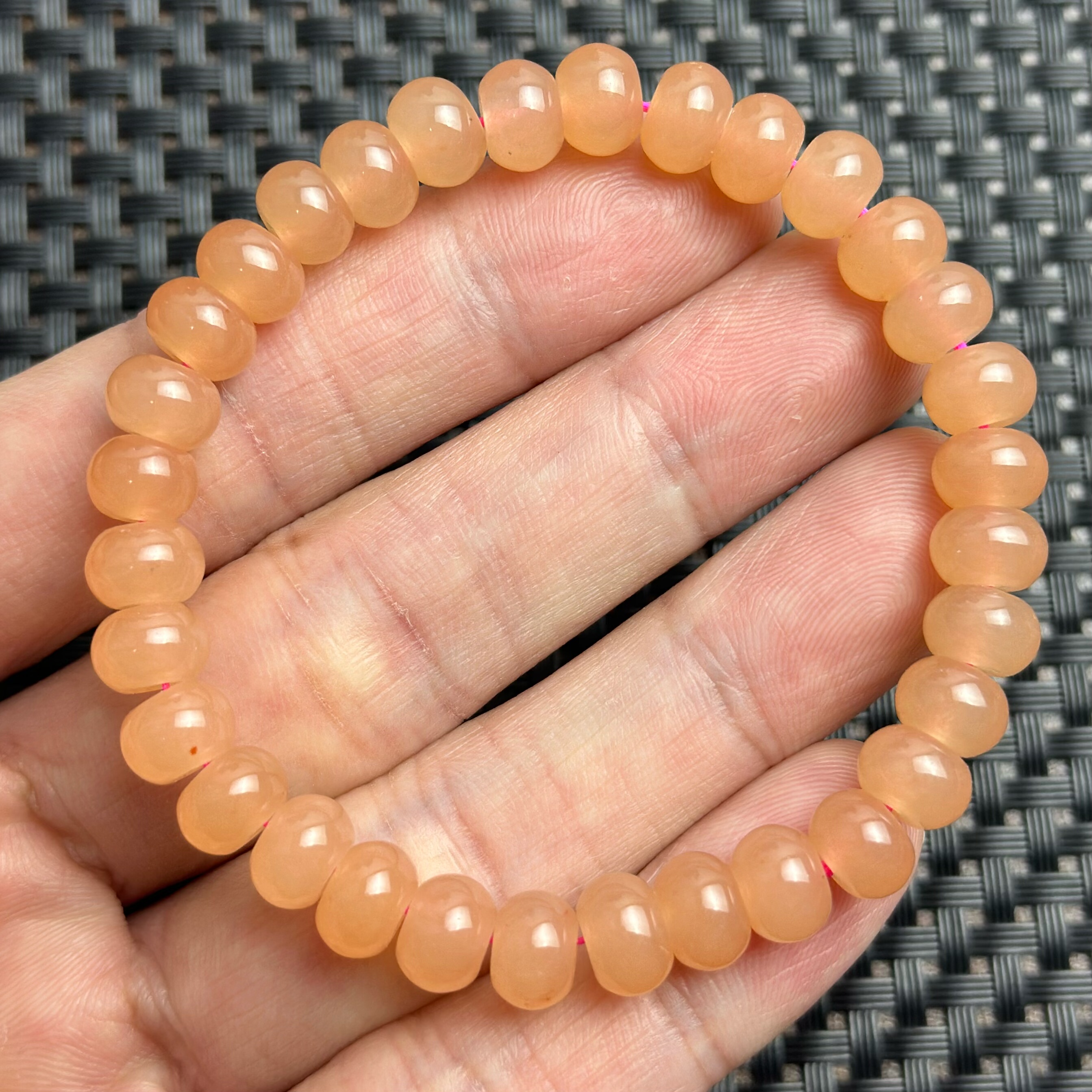 卡8mm 天然和田玉冰藕粉算盘珠手串青海老料保正品支持复检清货价