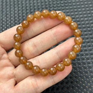 卡8mm 天然和田玉黄金糖23颗圆珠手串青海老料保正品支持复检清货