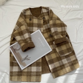 艺术生正反两面穿纯手工小个子儿童双面羊毛大衣女童中长款 外套