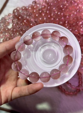 上新！厂家直销一手货源！天然水晶粉兔毛手链超性价比！热销品！