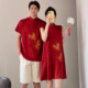 大码 新中式 过年衣服 国风改良旗袍结婚订婚套装 新年唐装 情侣装 夏装
