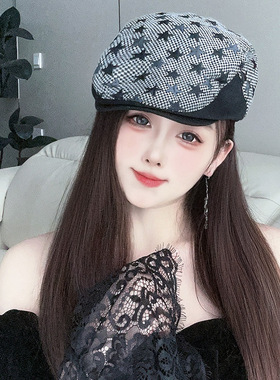 复古英伦前进帽子女时尚水洗
