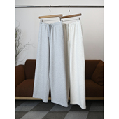 颗粒感 磨毛松紧腰直筒阔腿裤 休闲裤 休闲日系文艺风 卫裤 W1427