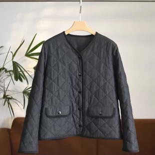 爱不释手菱形格棉服外套W1678 柔软舒适又保暖 禾原正货老友BI入