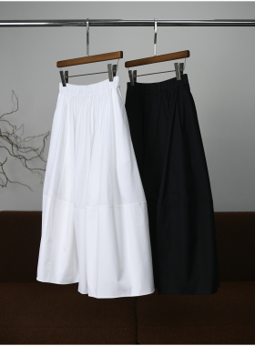 【颖颖家】颖颖强推 轻棉 挺阔感 法式优雅 松紧腰百搭半裙女W661