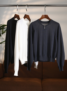 【颖颖家】旺财意大利gao定~天丝亚麻轻薄极简圆领拉链外套W2142