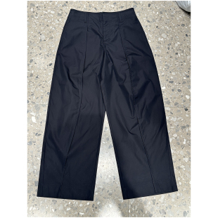 W1914 极简风120支高支高密府绸褶裥锥形宽松阔腿薄长裤 颖颖家