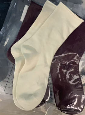 【颖颖家】简约自然卷边莱赛尔棉混纺针织高筒袜 百搭洋气W1679