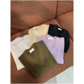 W1918 针织衫 颖颖家 匠心J系双层V领56支金葱美丽诺羊毛气质款