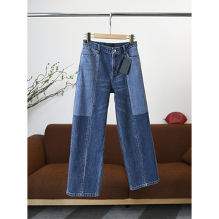 【颖颖家】不要错过 岛国进口老式织布机冈山中缝拼色牛仔裤W1337