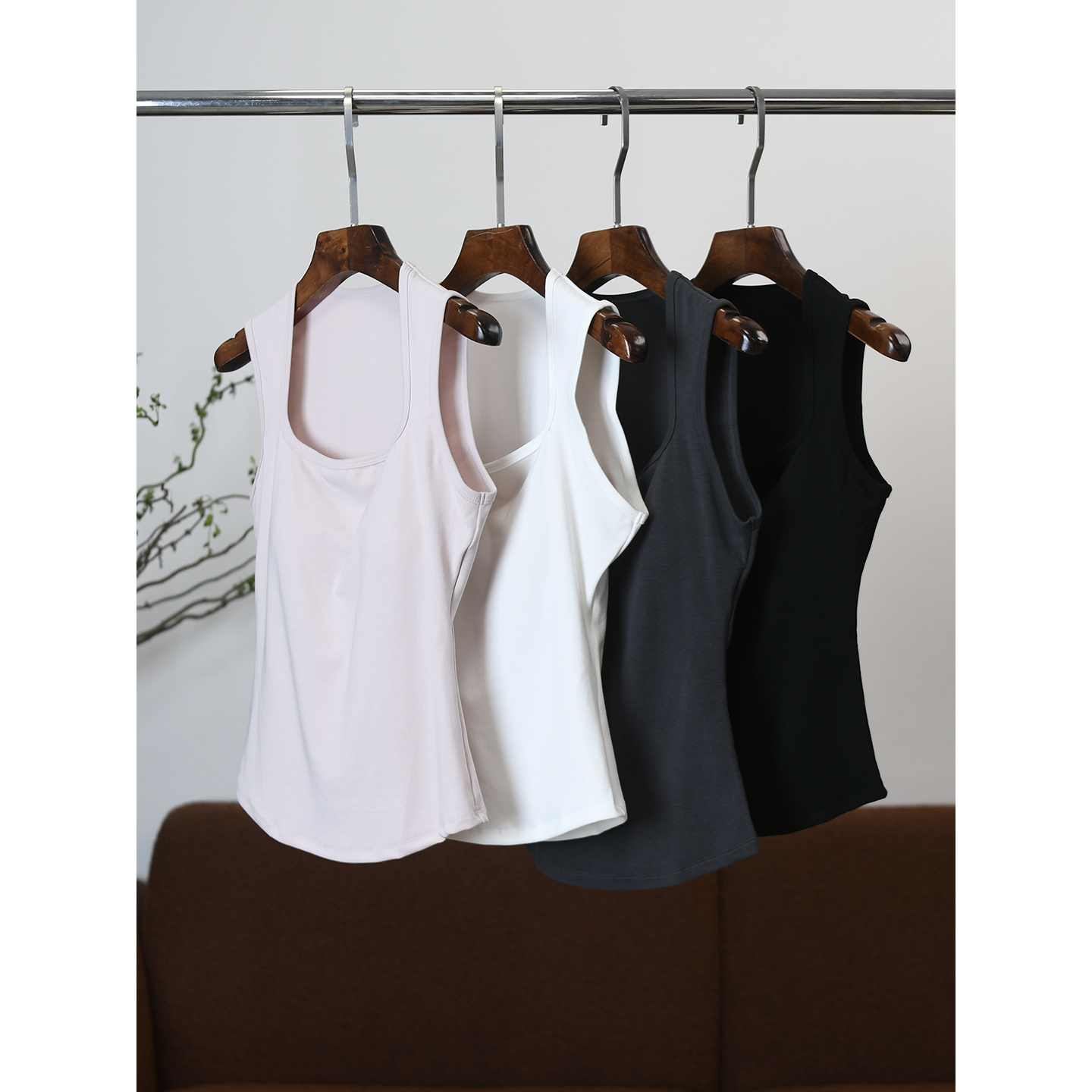 【颖颖家】一定要多收两件！巨好穿百搭显瘦方领带胸垫背心 W1267