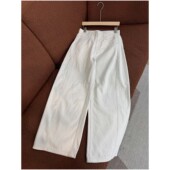 颖颖家 版 型好绝 进口棉麻中高腰骨线阔腿弯刀香蕉裤 W1922