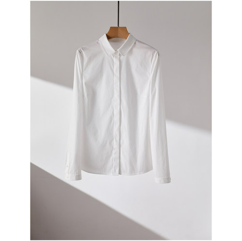 越简单越高级！极简经典 BI收款基础百搭翻领白衬衫 女 W404