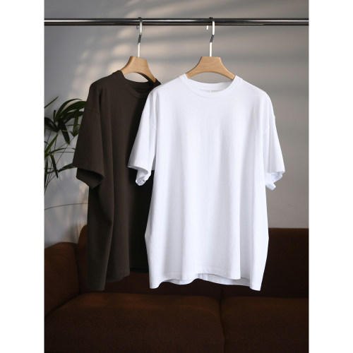 【颖颖家】极简高克重进口棉宽松阔版后中缝线百搭短袖T恤W2089