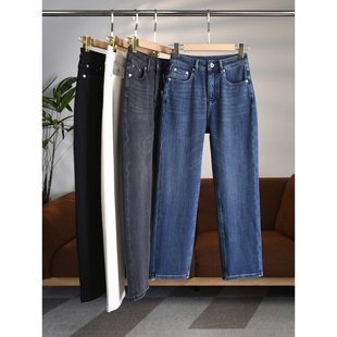 小直筒复古九分牛仔裤 窄版 魔力神裤 加绒显瘦显腿长W1845 颖颖家