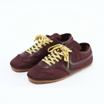 颖颖家 轻软舒适头层牛皮尼龙拼接系带平底防滑德训鞋休闲鞋W1771