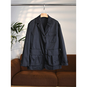 翻领风衣夹克薄款 MM极简松弛感多口袋西装 外套W1938 颖颖家