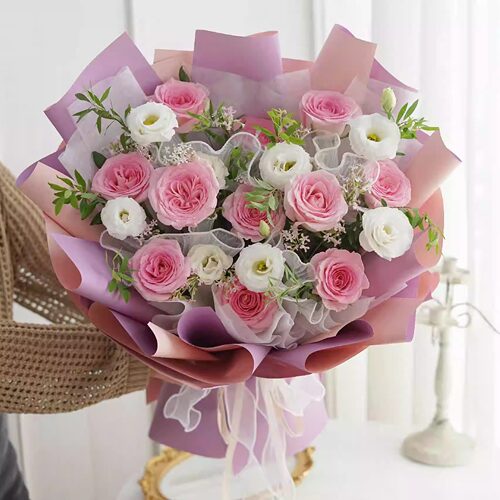 粉色荔枝玫瑰温州鲜花店