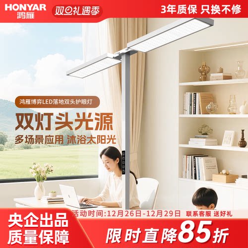 鸿雁护眼落地灯双头旋转