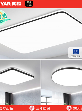 鸿雁三防吸顶灯客厅卧室灯简约现代大气超亮阳台房间全屋灯具套餐