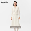 假两件法式 修身 气质绵羊毛亮片绣连衣裙 新款 珂莱蒂尔2025年冬季