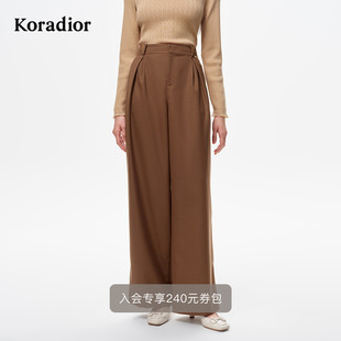 子女士宽松阔腿长裤 商务通勤百搭休闲裤 新款 珂莱蒂尔2025年秋季