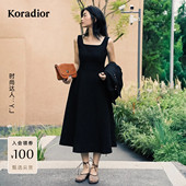 珂莱蒂尔25秋新复古千金减龄显瘦法式 背心小黑裙连衣裙