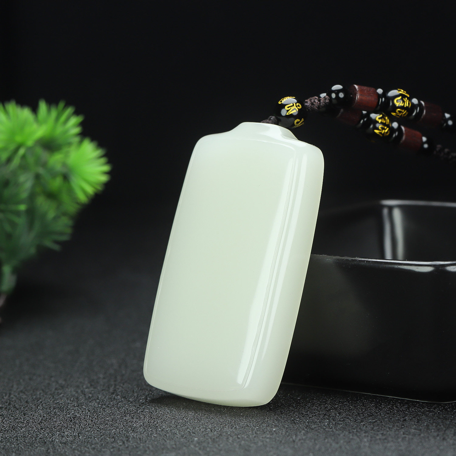 和田玉白玉大号平安牌吊坠男款无事牌挂件项链玉坠新疆玉器玉佩