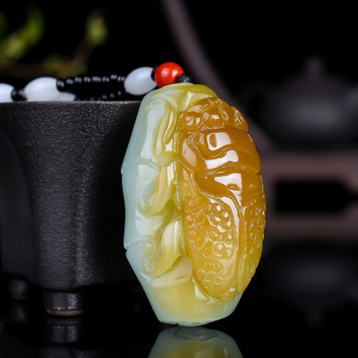 玉石玉挂件竹节知了步步高升