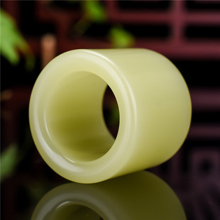 天然玉石扳指和田玉黄口料扳指男士大拇指玉戒指新疆玉石指环戒圈