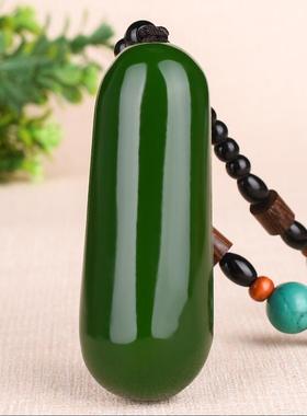 碧玉原石新坑菠菜绿把件