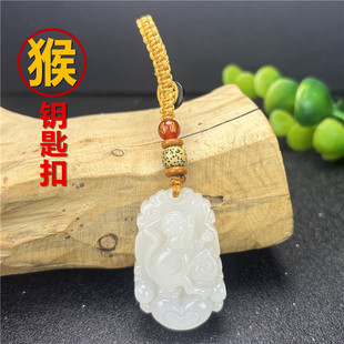 2025蛇年钛岁化解小号和田玉12生肖鸡牛兔龙马狗吊坠钥匙扣保平安