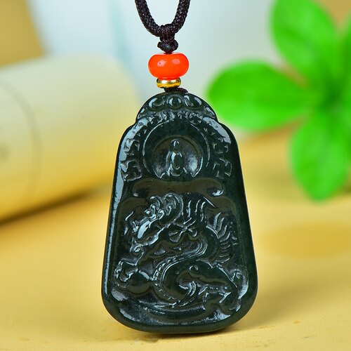新疆和田玉龙悟道吊坠男女天然玉石生肖龙挂件青玉悟道玉佩项链坠