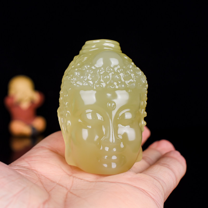 天然玉石一念之间玉把件青白玉手把件把玩件玉石腰坠
