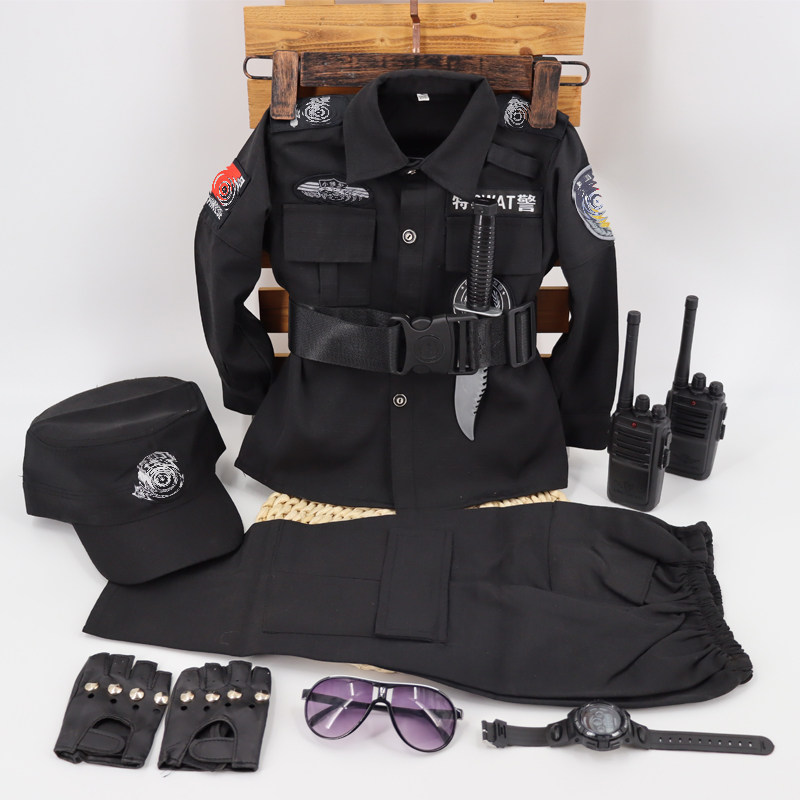儿童小警察装备警服特种兵套装小军人小特警衣服玩具枪cos男孩子