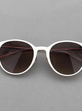 白色黑色圆形复古太阳眼镜墨镜欧洲大牌原单质量超好可配近视镜片
