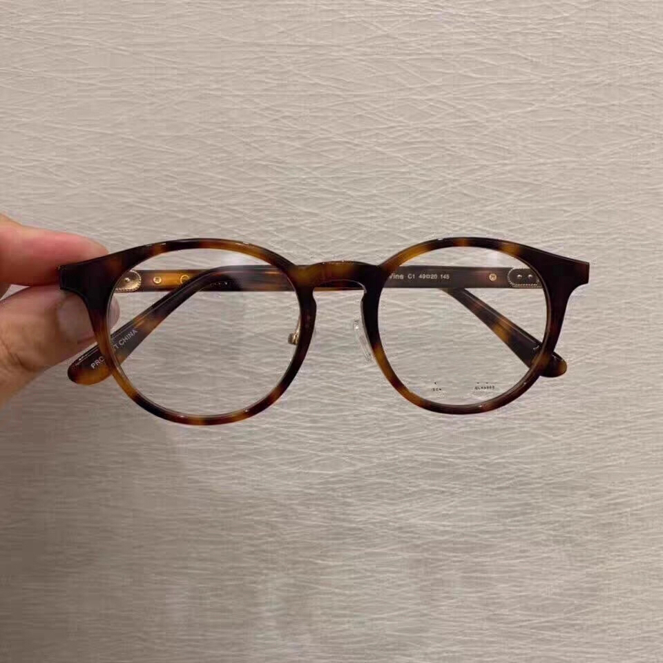 仓库实拍玳瑁色圆框可调高鼻托男女近视眼镜框架质量好49-20板材
