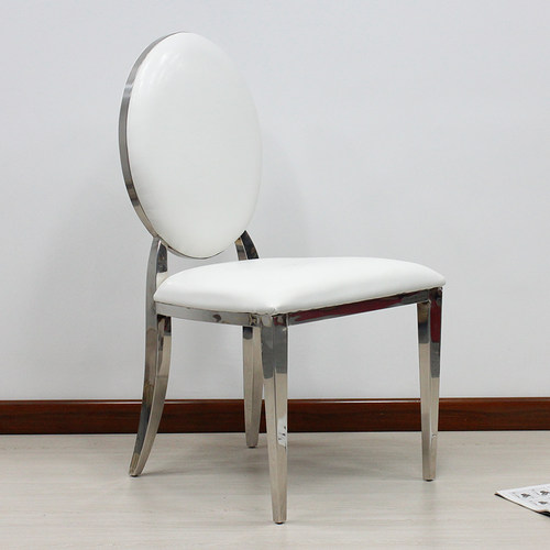 简约欧式不锈钢皮艺餐椅