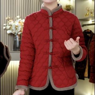 2025保暖常规宽松型棉服短款立领常规款外套中老年女装加厚冬季