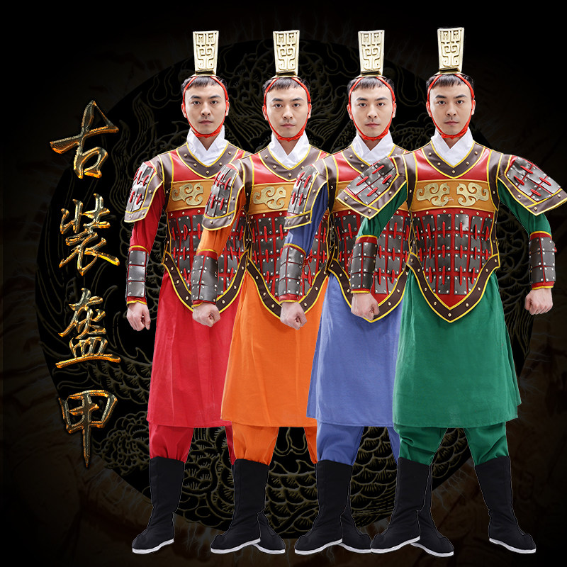 秦王点兵盔甲服影视剧群舞台古代士兵盔甲演出服武将盔甲将军甲胄