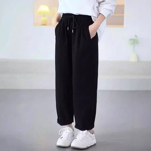 休闲裤 新款 女宽松裤 子时尚 子松紧腰学院风减龄显瘦裤 24年秋款