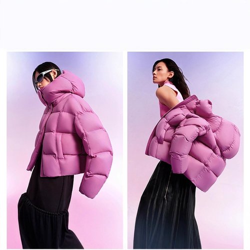 2025新款冬季羽绒服女短款泡芙防泼水柔软加厚50白鸭绒保暖羽绒服