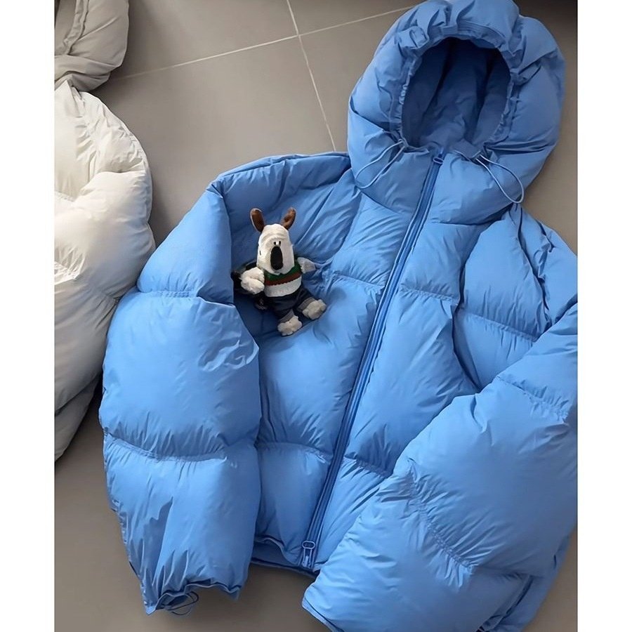 2026冬季新款百搭蓝色连帽泡芙棉服外套女短款加厚保暖廓形面包服,女装/女士精品,棉衣/棉服,淘宝优惠券,粉丝福利购,淘宝优惠卷